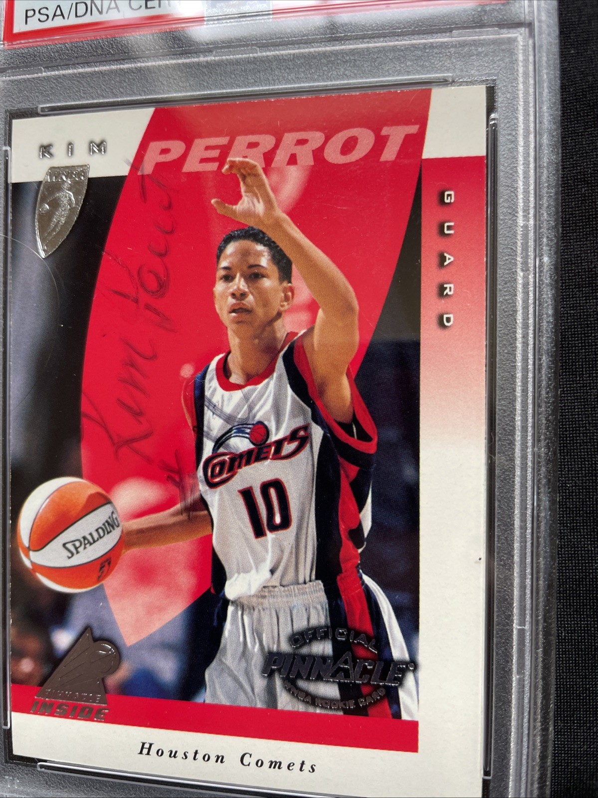 Autographed! 1997 Pinnacle Inside WNBA Kim Perrot Houston Comets #35 Rookie PSA8 view 3