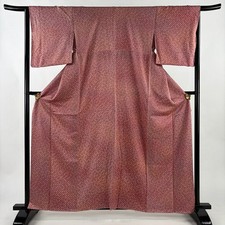 JAPANESE KIMONO FINE PATTERN PINK 161cm 5 ft 3 in PURE SILK FF10539