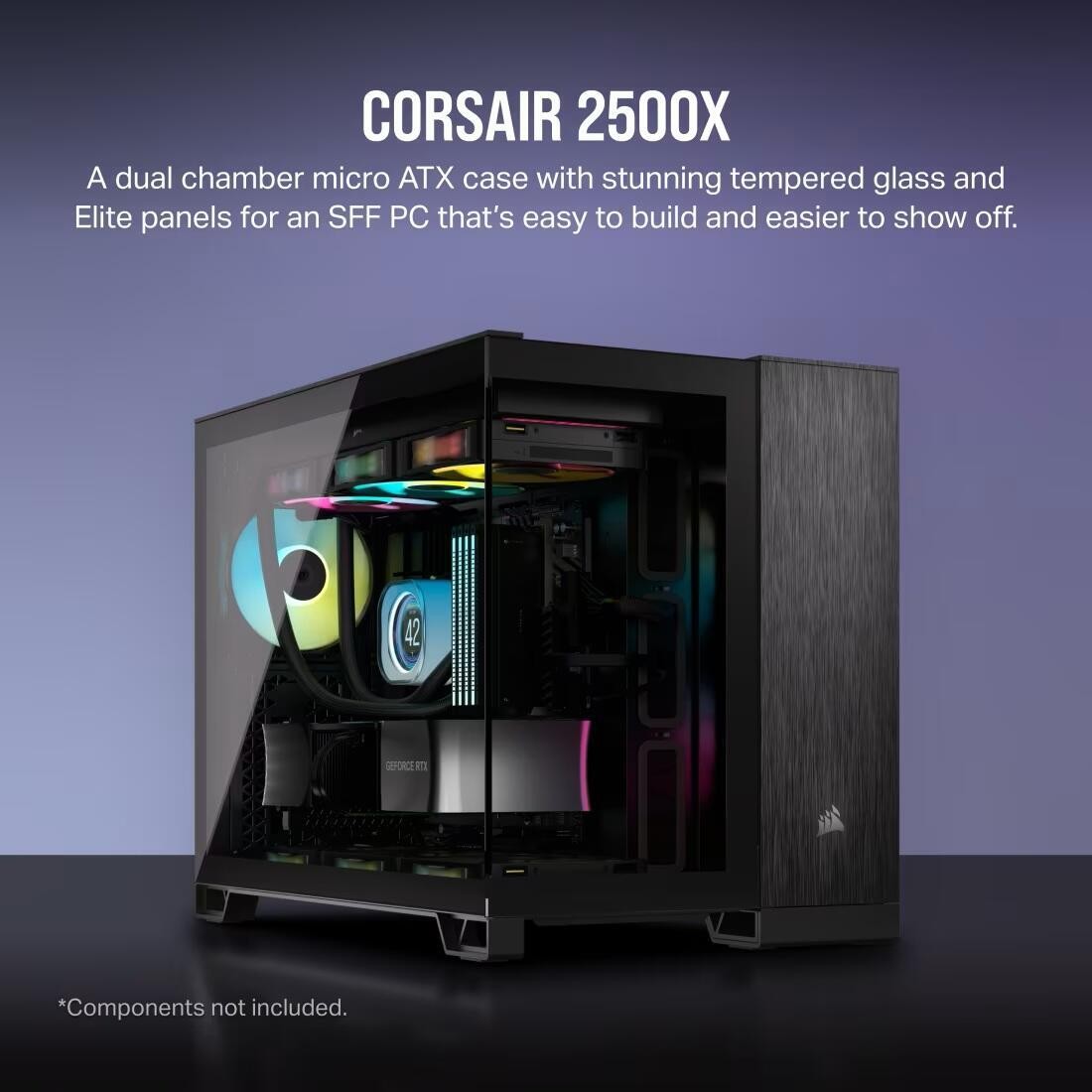 Corsair Zwei-Kammer PC Gehuse 2500X Micro-ATX schwarzобсидиановый алюминий 4819000₽