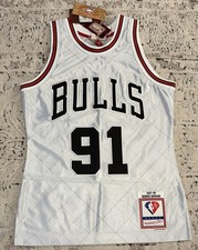 Mitchell Ness Authentic Chicago Bulls Dennis Rodman Platinum Jersey Men s Sz S
