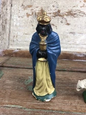 Vintage wise men Man blue nativity vintage village Xmas Nativity Manger