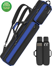 Pool Cue Case 4X5 Padded Backpack Holds 4 Butts 5 Shafts Adjustable Straps