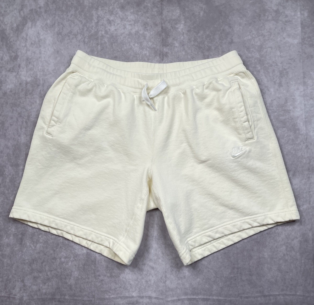 OFF WHITE X NIKE Nike pantaloncino uomo 2XL XXL panna avorio mini felpa cotone logo swoosh abbigliamento sportivo