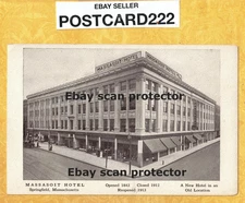MA Springfield 1908-29 antique postcard MASSASOIT HOTEL
