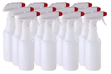 Plastic Spray Bottles Leak Proof Technology Empty 16 Oz Value Pack of 12 Made in