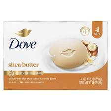 Dove Shea Butter Beauty Bar Soap 4 Pack 15 oz Moisturizing Cream