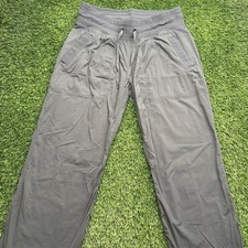 Lululemon Dance Studio Pants Womens 8 Gray Striped Track Pants Drawstring