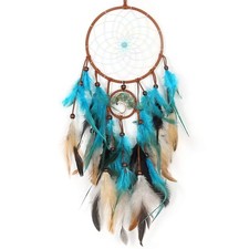 Dream Catchers with Tree of Life and Teal Feather Indian Handmade Dreamcatchers