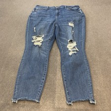 Judy Blue Skinny Fit Raw Hem Women's Denim Ankle Jeans 20W Distressed JB8884