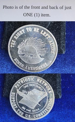 The Right To Be Left Alone Patriotic Network 1 Troy Oz .999 Fine Silver Round