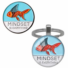 Mindset Is Everything Badge Keyring Motivational Gift Choice or Combo bundle