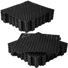 Interlocking PVC Floor Tiles 11.8" x 11.8" Garage Patio Basement Flooring