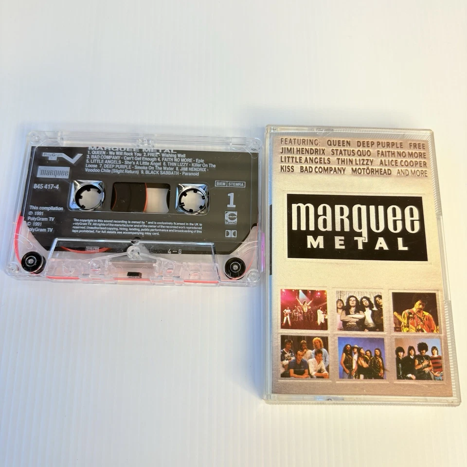 Marquee Metal Cassette Tape Jimi Hendricks Black Sabbath Alice Cooper Hard Rock - Image 2 of 4