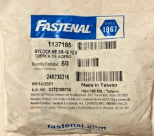 3/8"-16 Grade 8 Yellow Zinc Finish NE Steel Nylon Insert Lock Nut 1137185