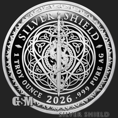 2026 - STACK HARDER 1oz .999 Fine Silver Shield Round Proof