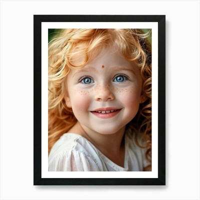 Nahaufnahme Portrait eines Kindes mit S gerahmtes Wandbild Poster Leinwanddruck Bild