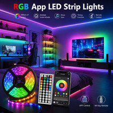 RGB LED Strip Lights USB App Music Sync 44 Key Remote Room TV Backlight
