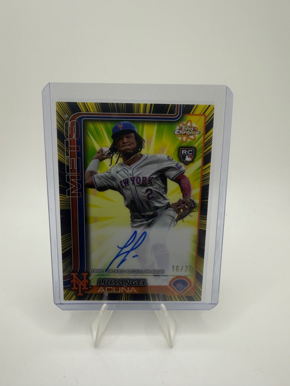 2025 Topps Chrome Luisangel Acuna Radiating Rookie Auto /25 #RRA-LA Cosmic