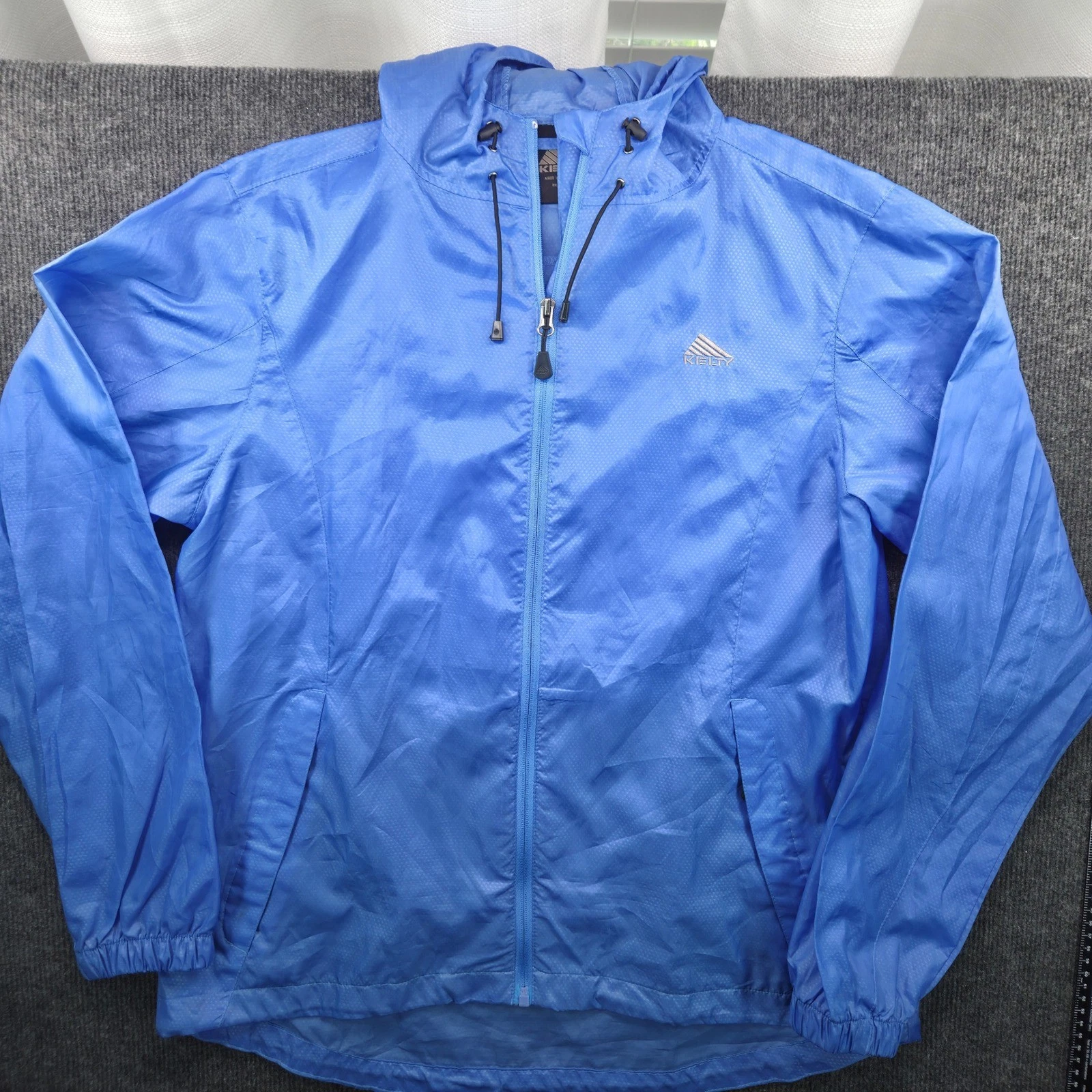 Kelty Windbreaker Jacket Mens XL Blue Hooded Gorpcore Technical Outdoor Hiking