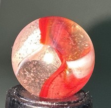 Peltier Clear Rainbo Cross Through Marble 19/32 NM Vintage Marbles