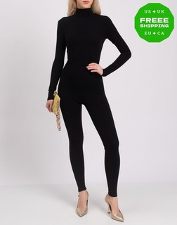 RRP €1450 DOLCE & GABBANA x KIM KARDASHIAN Skinny Jumpsuit IT38 US2 UK6 XS Black