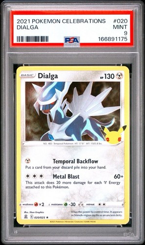 2021 Dialga 20/25 Rare Holo PSA 9 Pokémon Celebrations 25th Anniversary