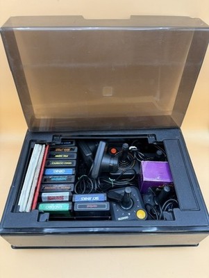 Vintage Atari 2600 Video Game Lot Storage Case Joysticks Paddles Games Manuals