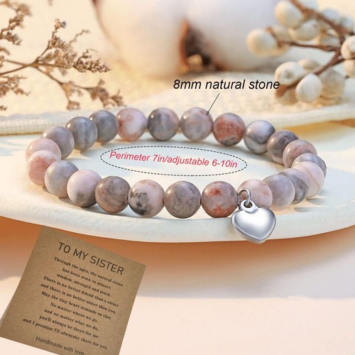 Inspirierende Geschenke für Frauen, Damen inspiriert Armband Naturstein Heilung Re - Bild 2 von 7