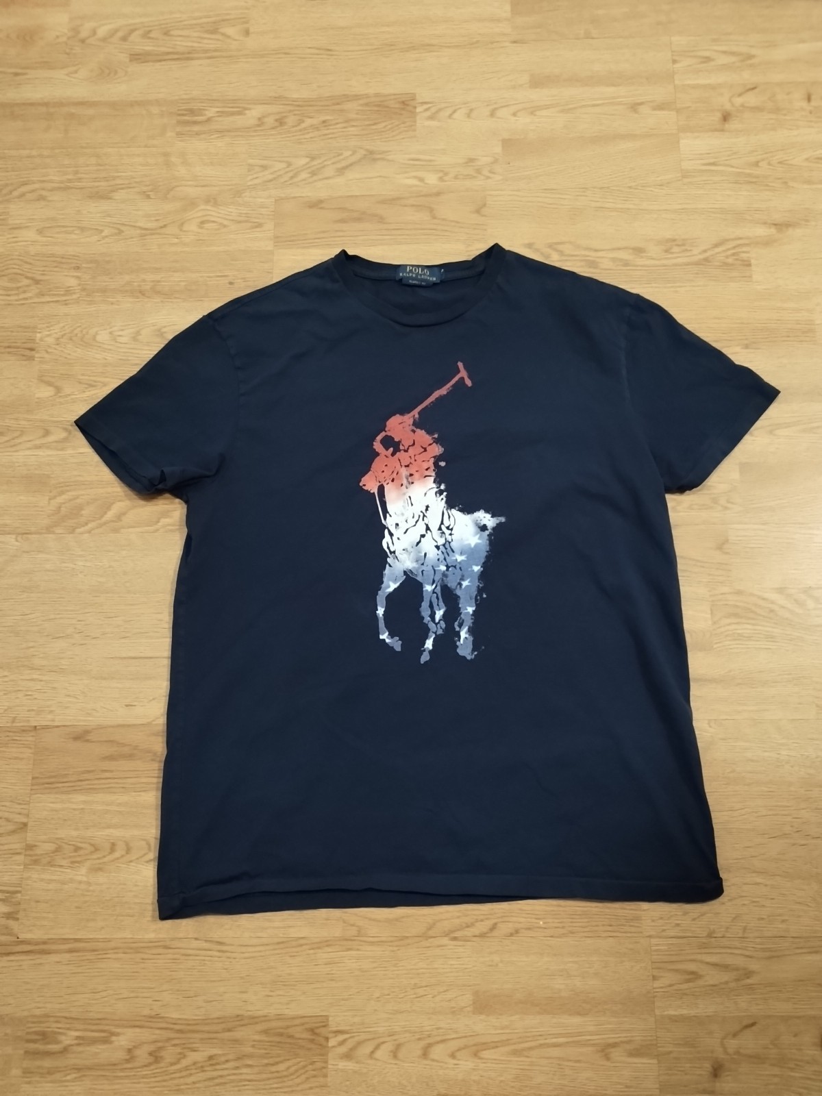 Polo Ralph Lauren Big Pony camicia bandiera USA blu medio vestibilità classica