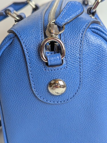 COACH F57521 Blue Leather Mini Bennett Satchel Handbag Purse 2 Way Strap Handle - Picture 4 of 13