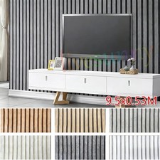 Wooden Slat Panelling Wallpaper Thick 3D Wood Panel Stripe Home Room Wall Paper