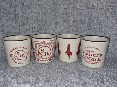 Maker's Mark Kentucky Bourbon Whisky 4 Drink Cocktail Cups Stackable Melamine