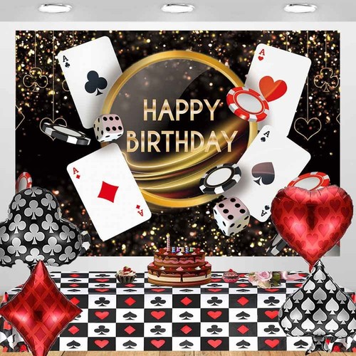 Casino Birthday Backdrop Las Vegas Casino Night Happy Birthday Photography Ba... - Picture 3 of 7