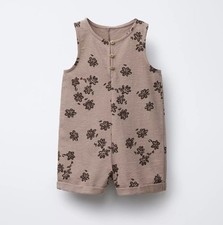 Zara Floral Knit Romper 6Y Cottagecore Garden Girl Neutral Minimalist Rodeo Boho