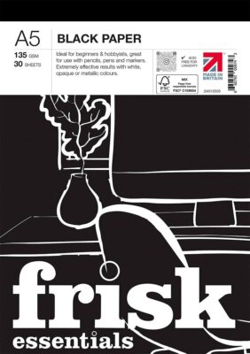 Papierblock Frisk Essentials schwarz - 135 g/m² - wählbar A5 oder A4 oder A3