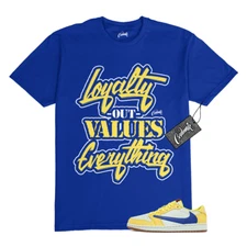 1 Canary Travis Low Racer Blue Light Silver Gum Medium Brown Shirt LYLTY Jordan