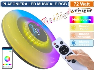 UNIVERSO PLAFONIERA LED 3IN1 RGB 72W FORMA CIRCOLARE EFFETTO CIELO STELLATO BLUETOOTH