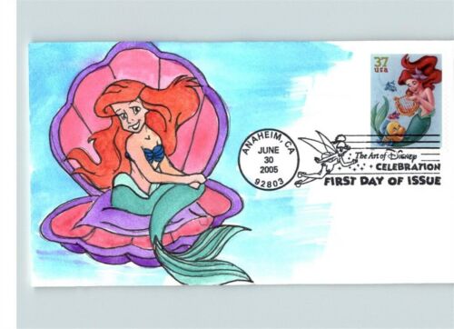 Disney's THE LITTLE MERMAID, Hand Painted Art of Disney, # 1 of 1 First Day of I - Picture 1 of 1