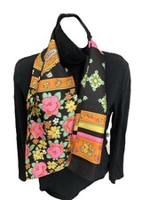 3 Colorful Retro Scarves - Vintage 1960s