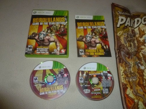 XBOX 360 VIDEO GAME BORDERLANDS GAME OF YEAR EDITION W CASE & MANUAL POSTER MAP - Picture 2 of 3