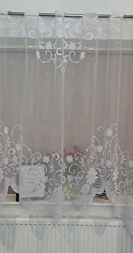Jacquard jardiniere net curtain ready to hang tape firanki perdele 300/160 cm - Picture 2 of 4