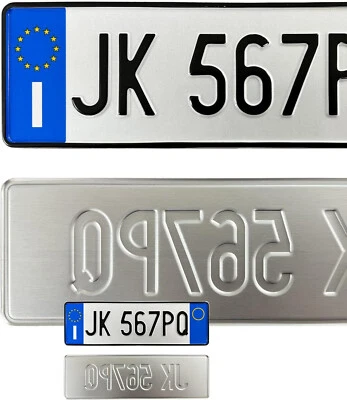 GCS REPLICA TARGA AUTO ITALIANA RILIEVO ART.102 D.LGS285/92 anteriore