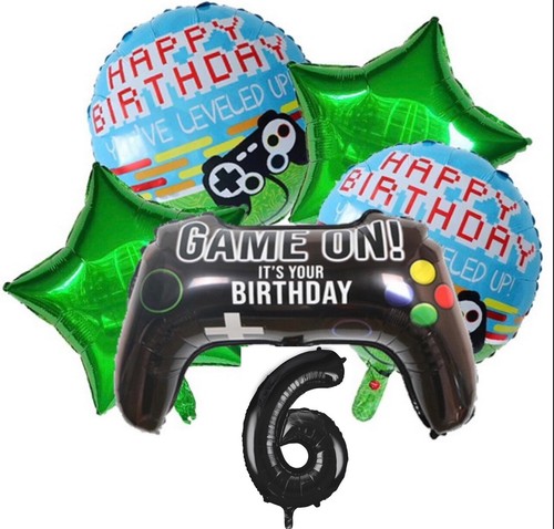 6 piezas Juego de globos de cumpleaños verde negro para jugador en PlayStation XBOX controlador - Imagen 8 de 11