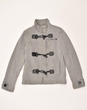 Hurley Womens Sherpa Duffle Jacket Uk 10 Small Grey Cotton By07