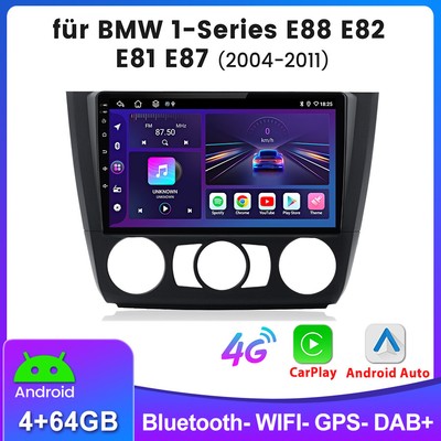 4+64GB Android 13 Autoradio GPS NAVI BT Wifi 4G RDS Für BMW 1 Series E81 E82 E87
