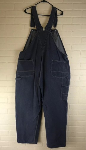 KEY Imperial Men's 46x29 Denim Blue Jean Bib Overalls I2 - Picture 3 of 5