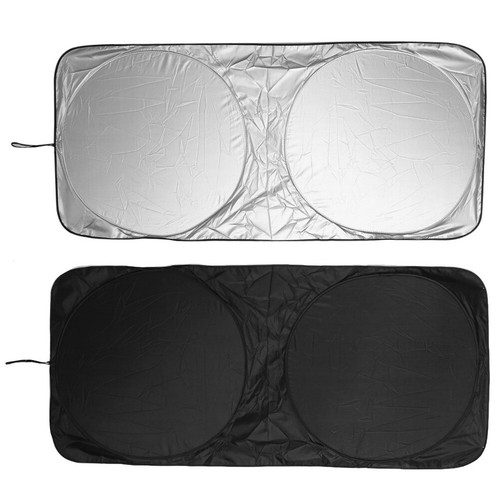 Pare-brise avant et arrière de voiture, pare-soleil Portable en tissu argenté en - Afbeelding 4 van 9