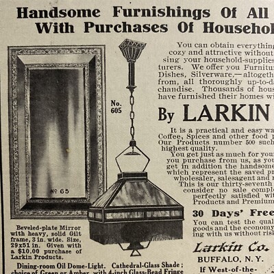 1911 Print Ad Larkin Co. Buffalo NY No. 65 605 Beveled Mirror Oil 