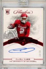 CeeDee Lamb 2020 Panini Flawless Collegiate Ruby Autograph Rookie Card 16/20
