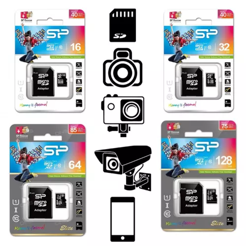 Scheda di memoria Micro SD TF card con Adattatore 16G 32G 64G 128G Classe 10 tes